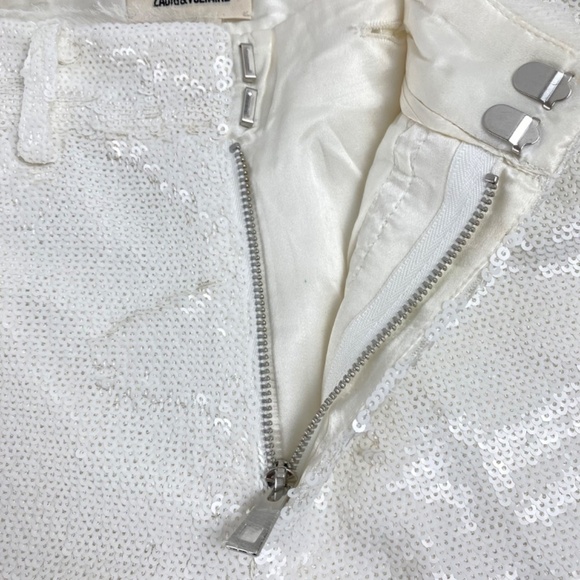 ZADIG & VOLTAIRE - Storm Sequin Short in White Size 34 - Picture 5 of 7